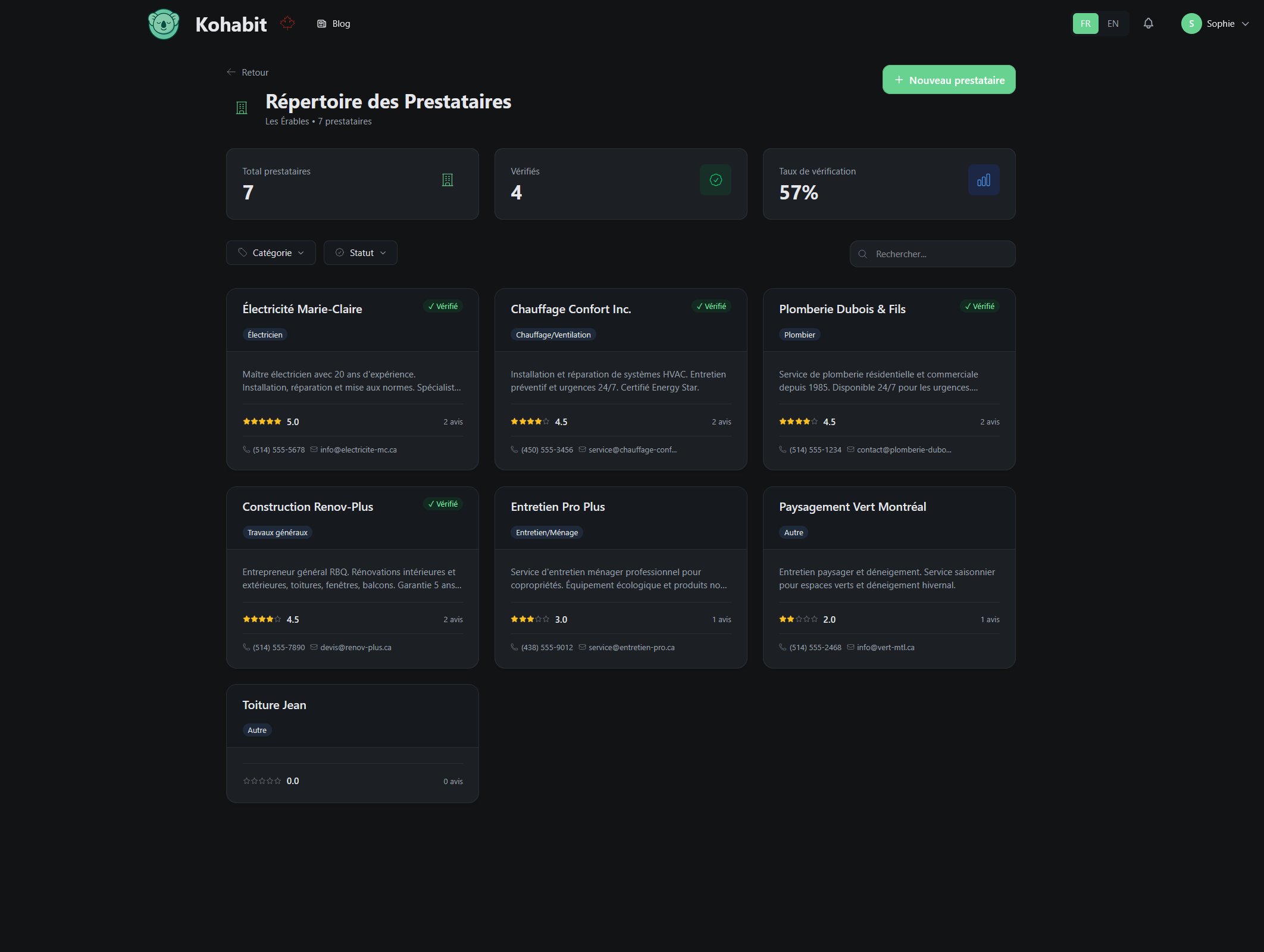 Kohabit vendor directory