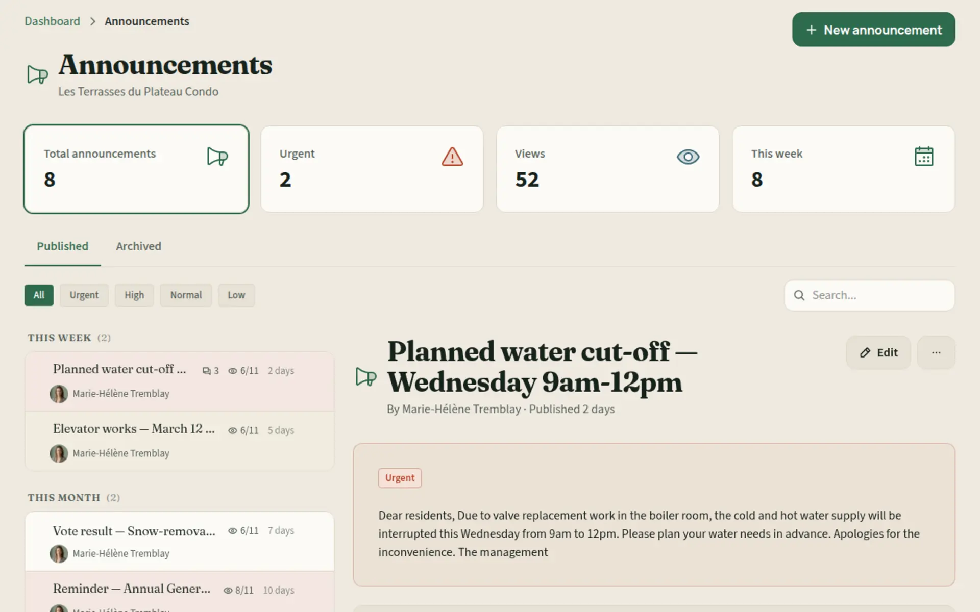 Kohabit announcements module