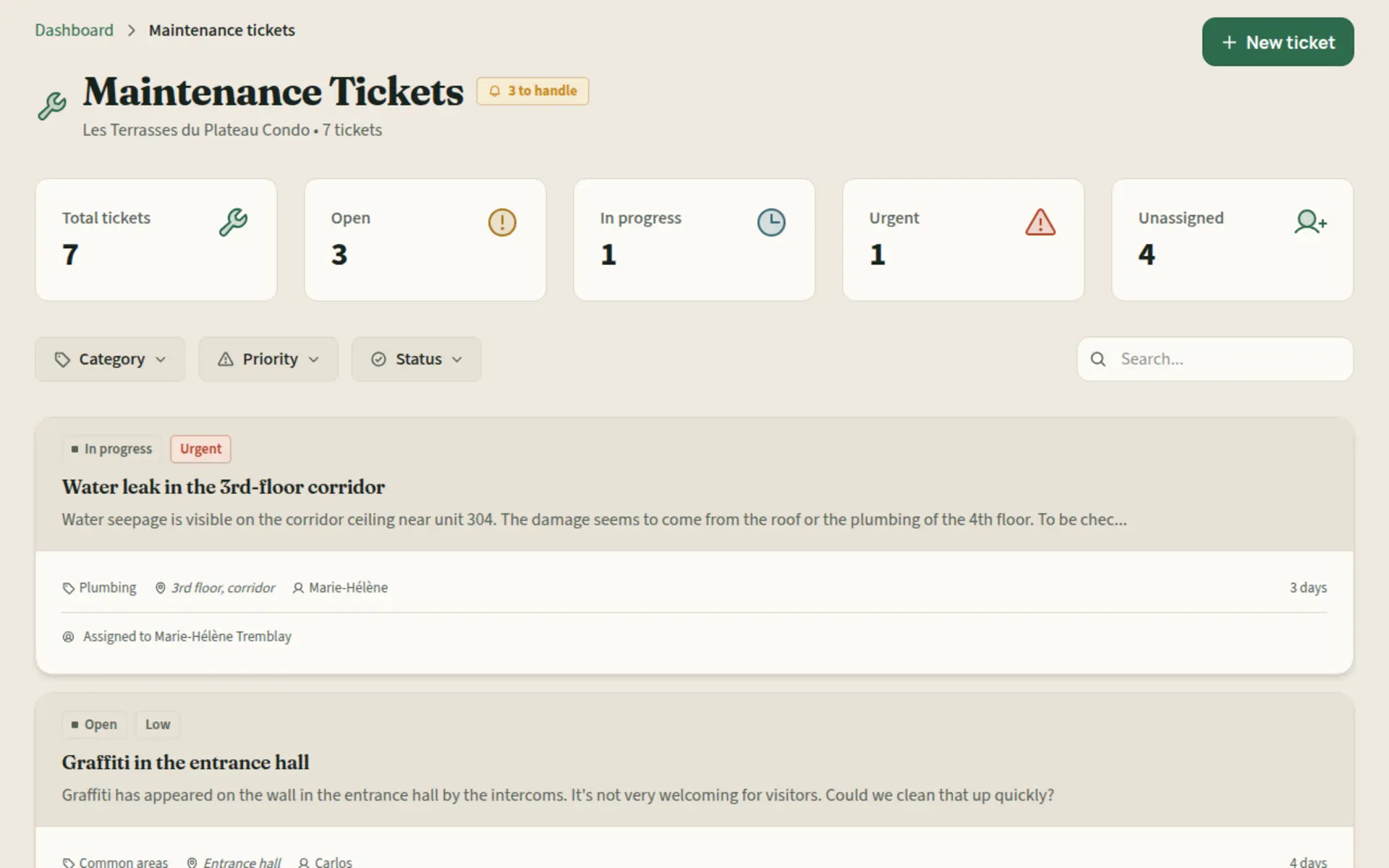 Kohabit maintenance tickets