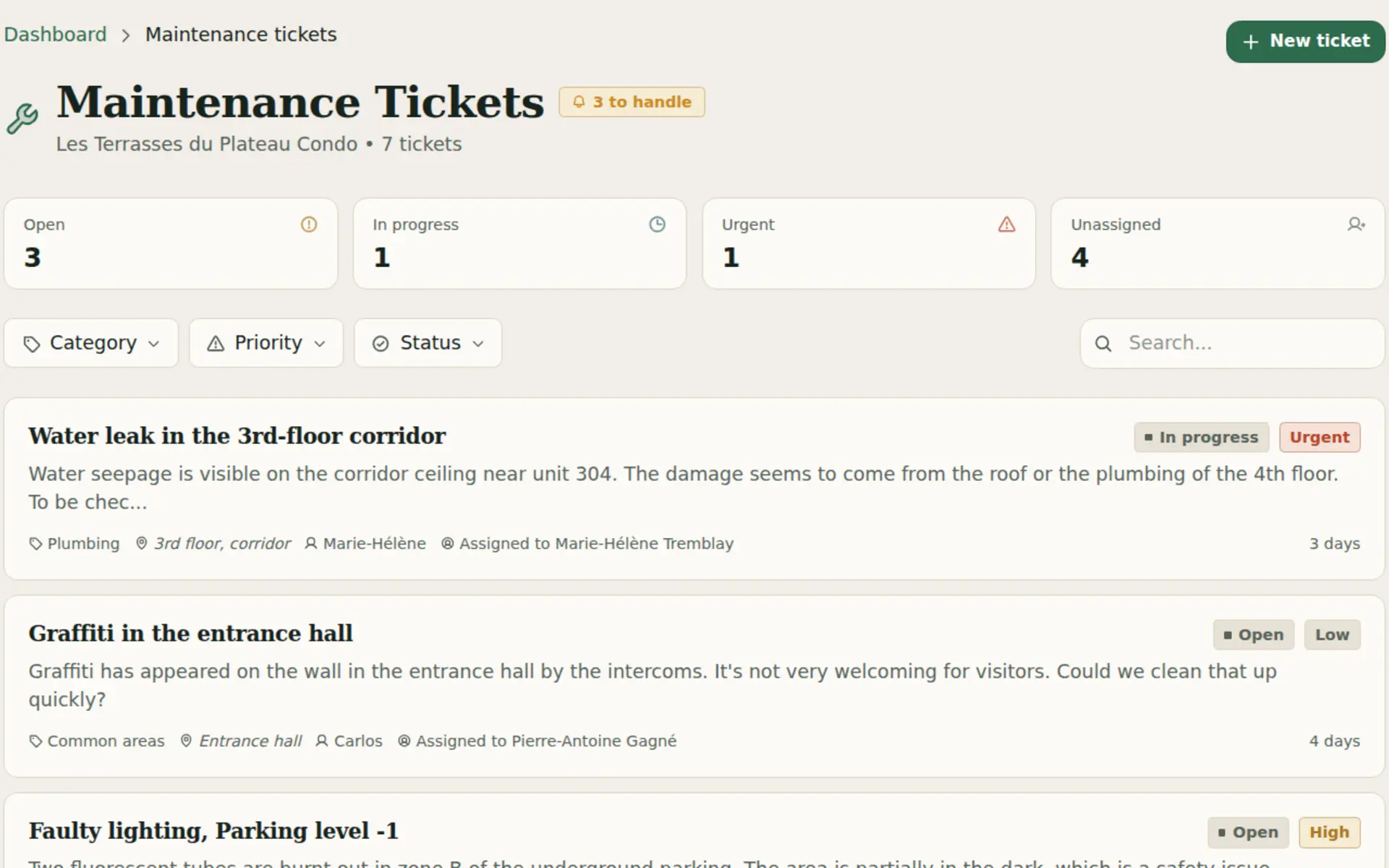 Kohabit maintenance tickets