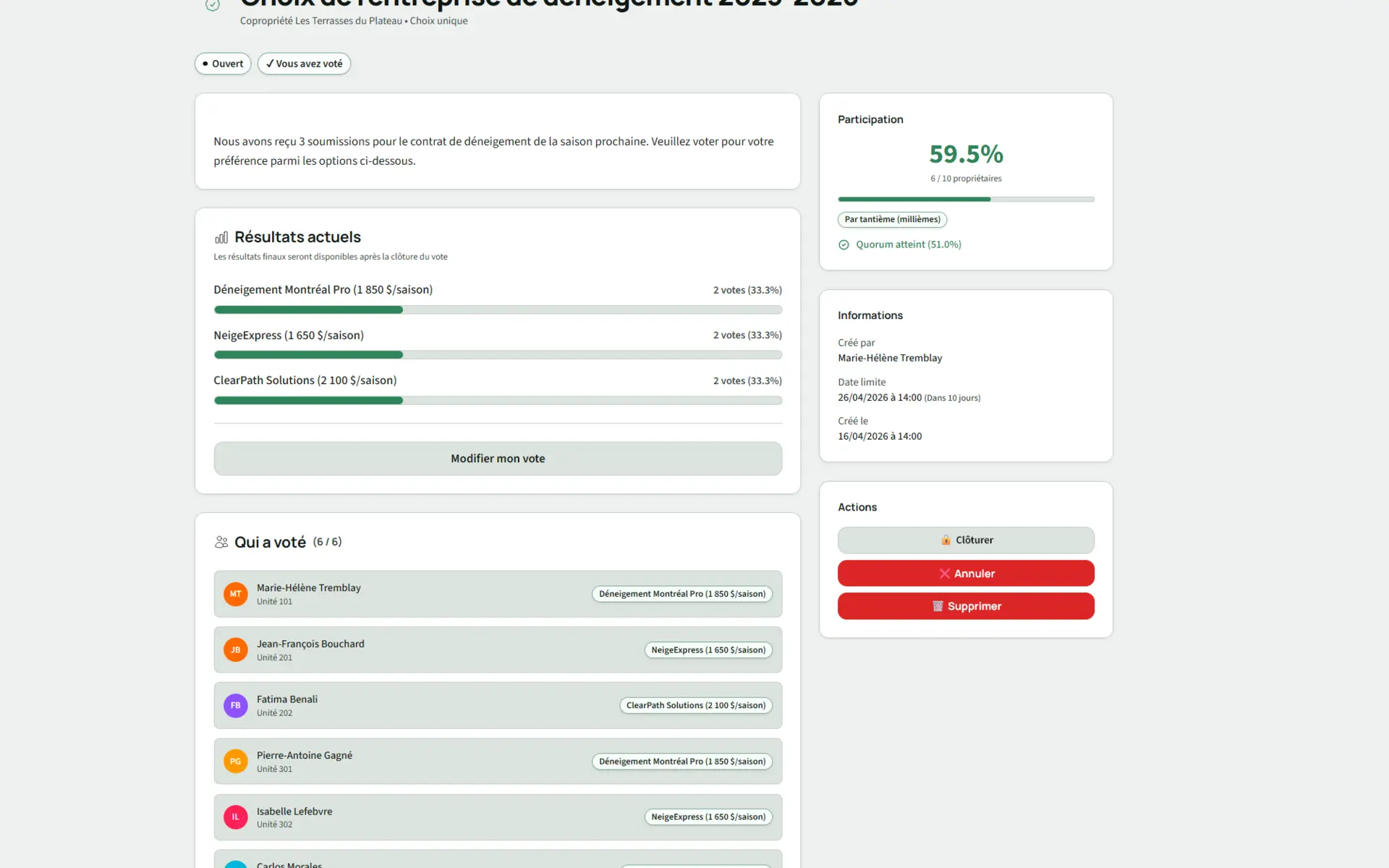 Module de votes et scrutins Kohabit