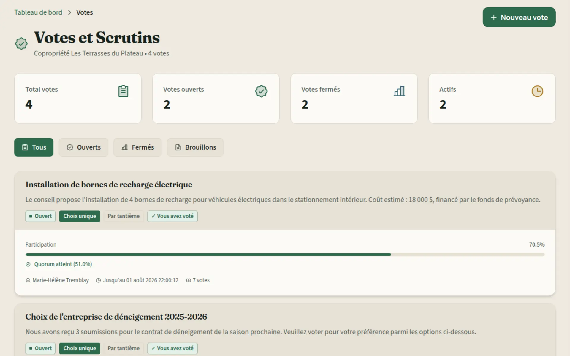 Module de votes et scrutins Kohabit